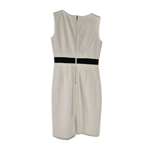 Calvin Klein Sheath Dress Size 6 Tan Beige Colorblock Sleeveless Work Career EUC - Picture 3 of 8